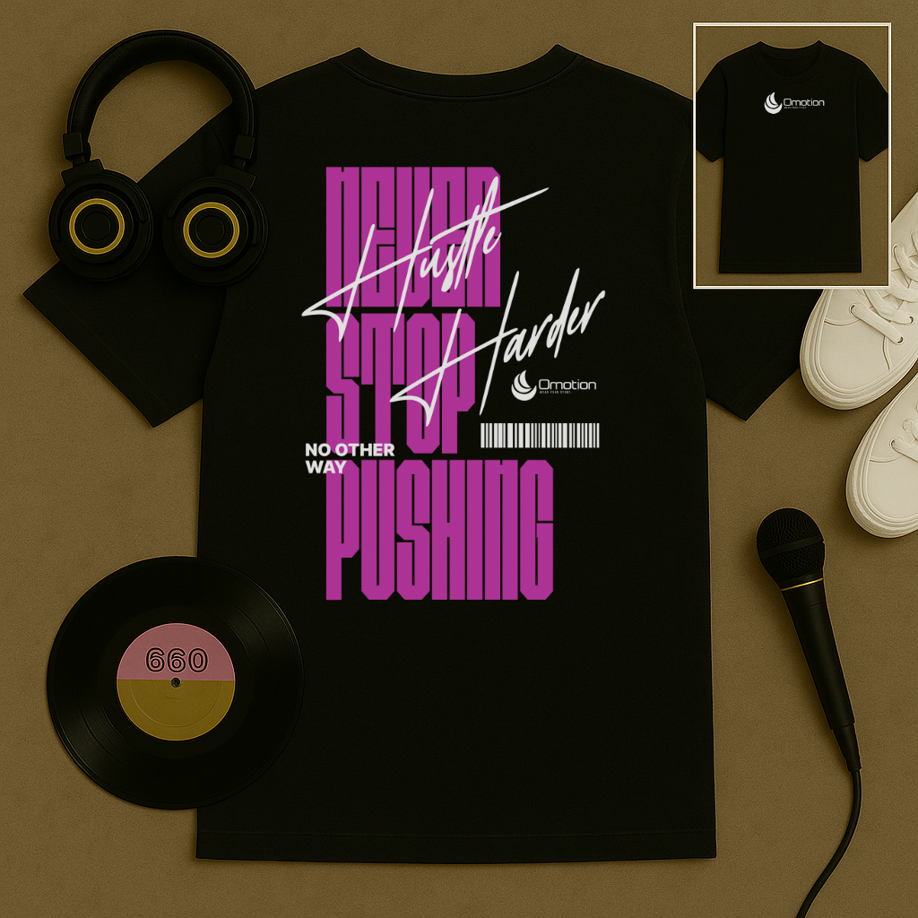 "Never Stop Pushing" Heavy Cotton T Shirt