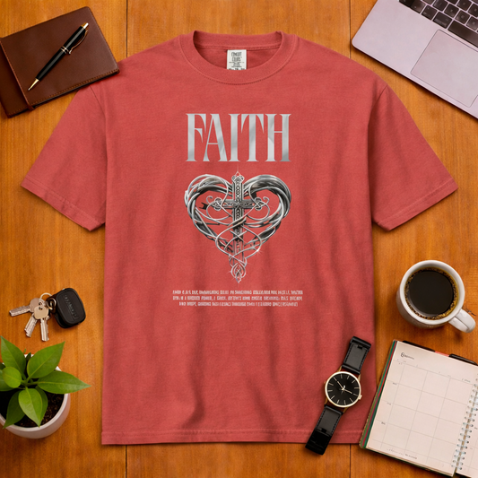 Faith Chrome Heart T Shirt