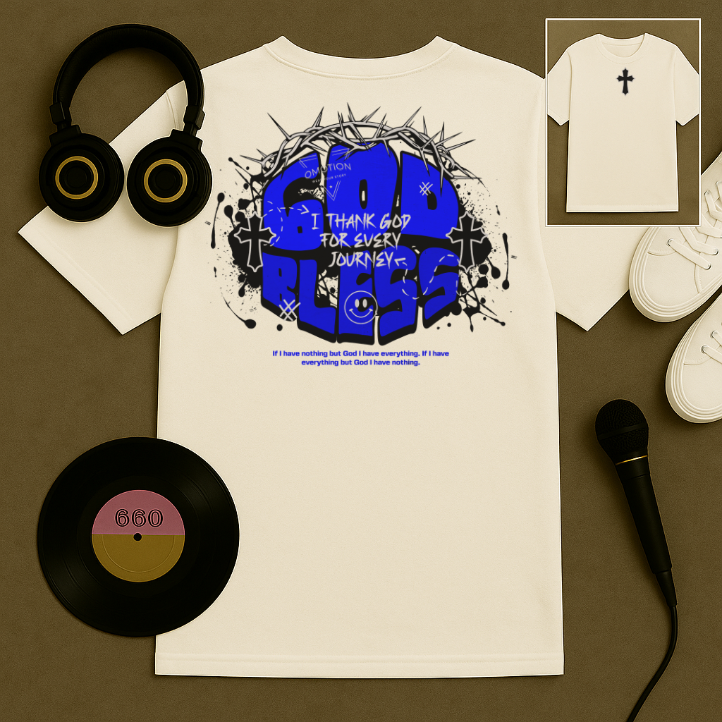 Embroidered Omotion In God I Trust T Shirt