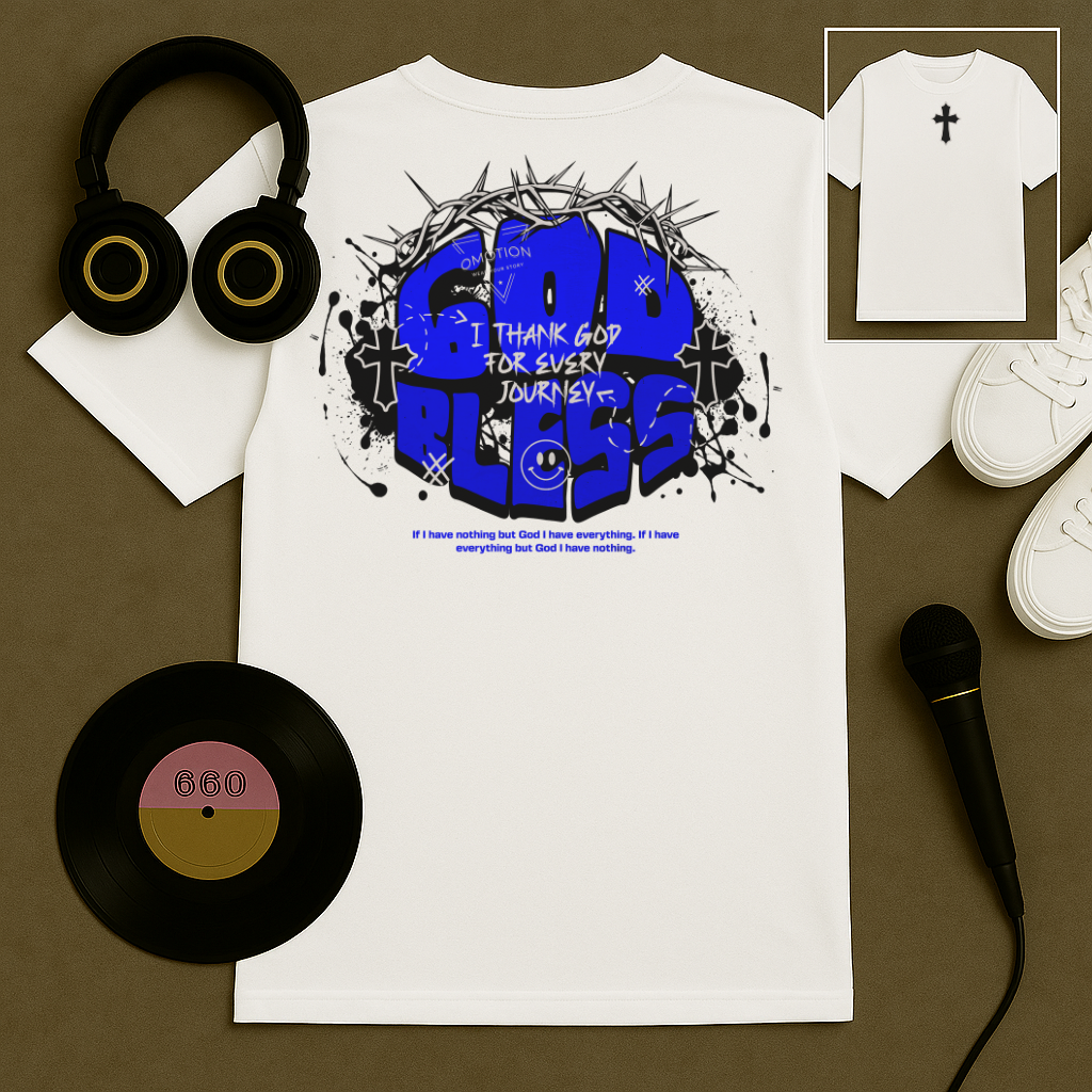 Embroidered Omotion In God I Trust T Shirt