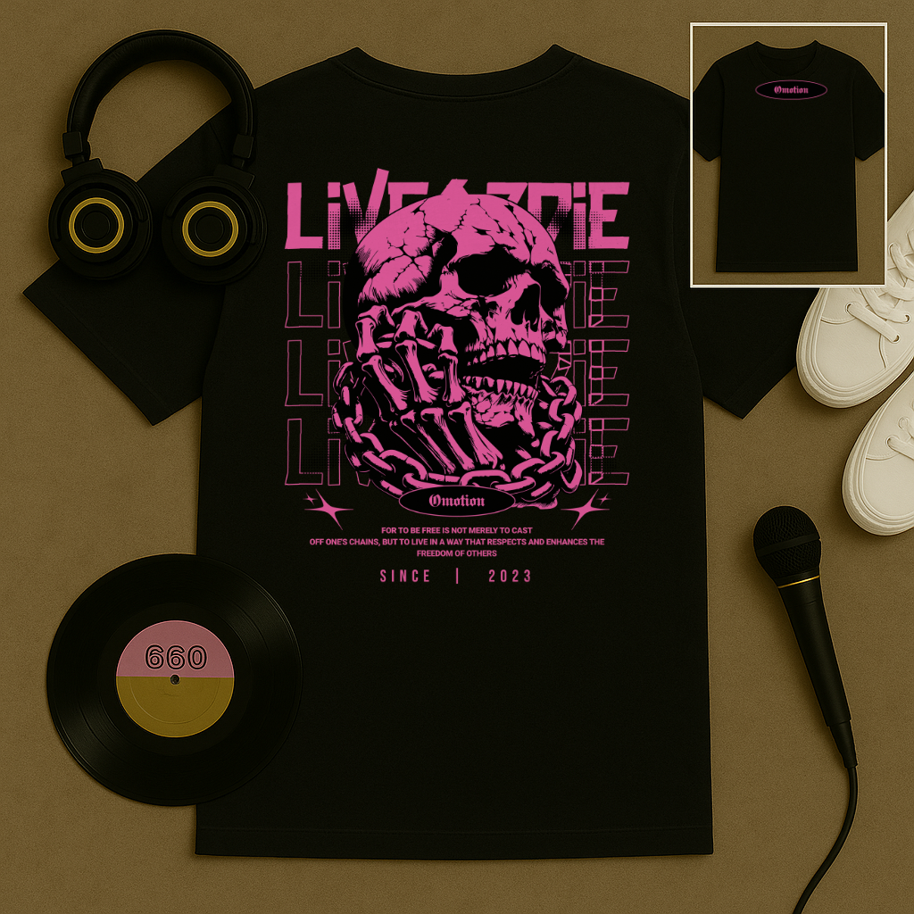 Live or Die Embroidered T shirt