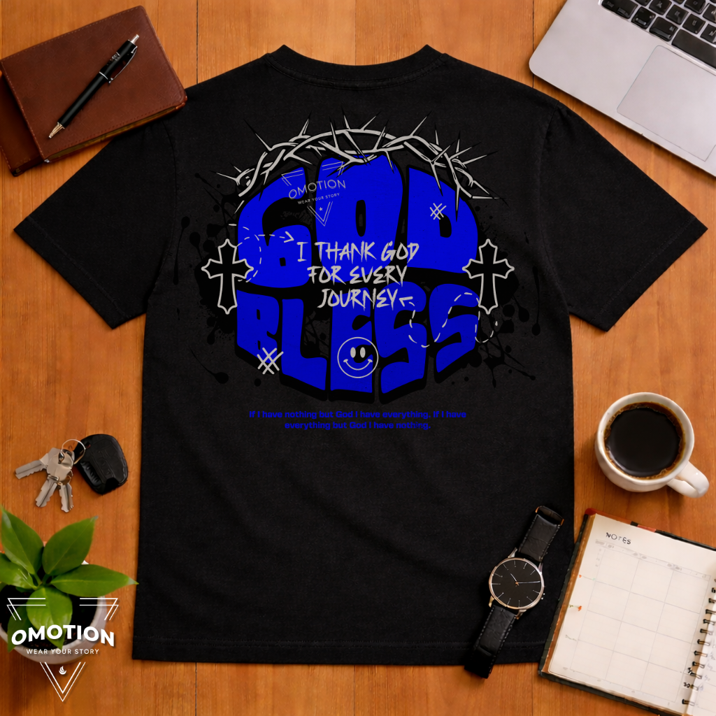 Embroidered Omotion In God I Trust T Shirt