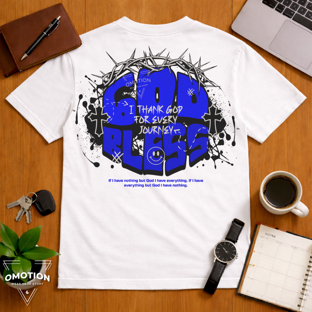 Embroidered Omotion In God I Trust T Shirt