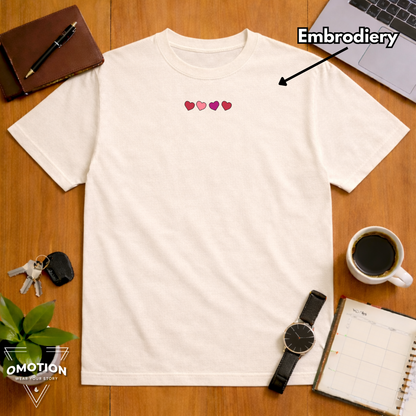 Heart Embroidery Design T Shirt