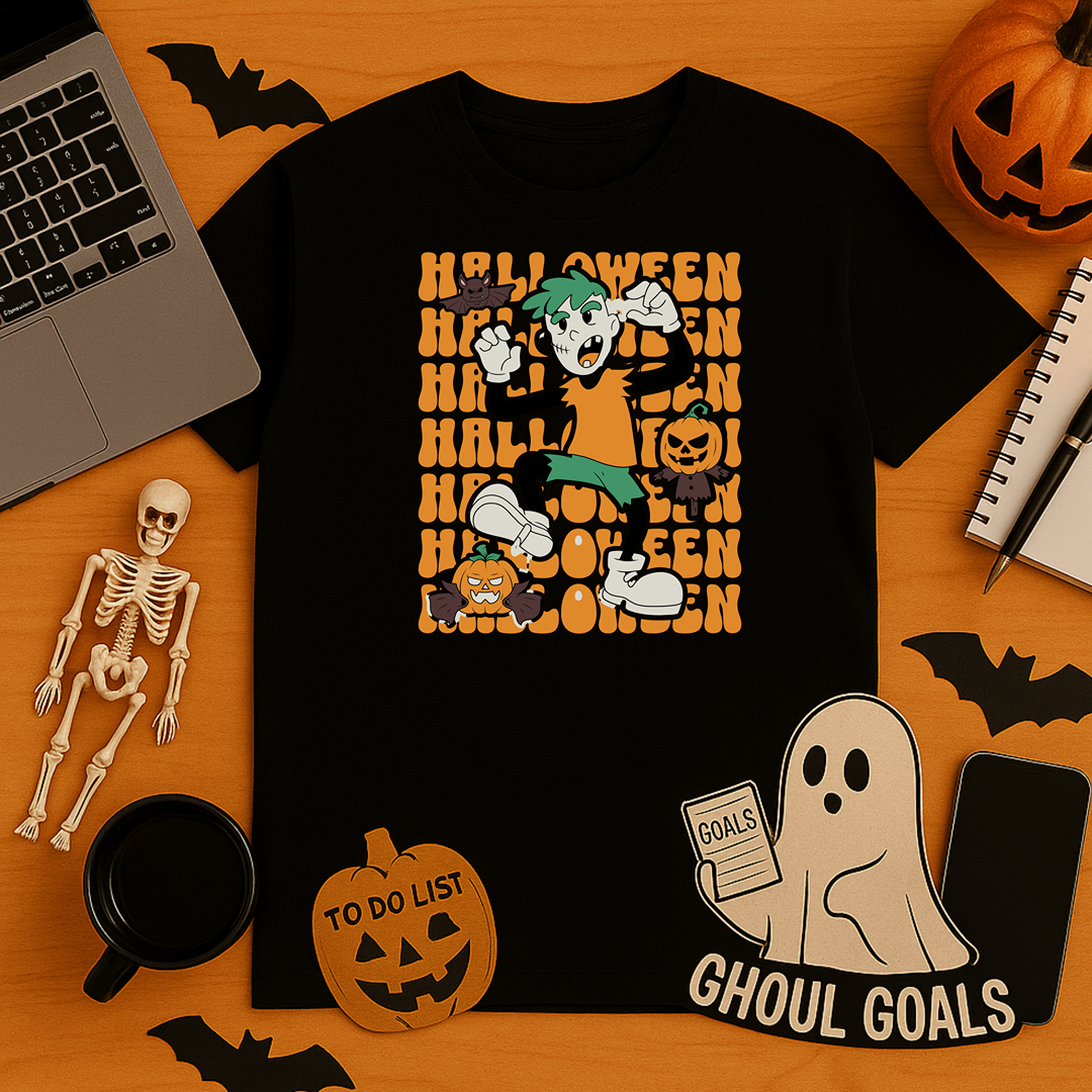 Halloween Zombie Cartoon T Shirt