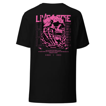 Live or Die Embroidered T shirt